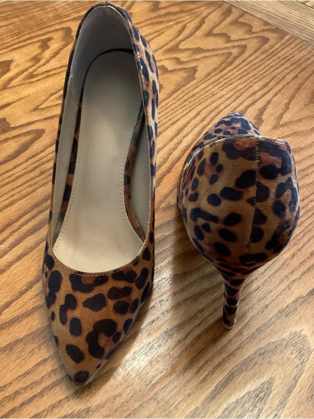 Oripalla ASEAN, Leopard Print Pattern, Pointed Toes, Stiletto Heels, Sz 7.5